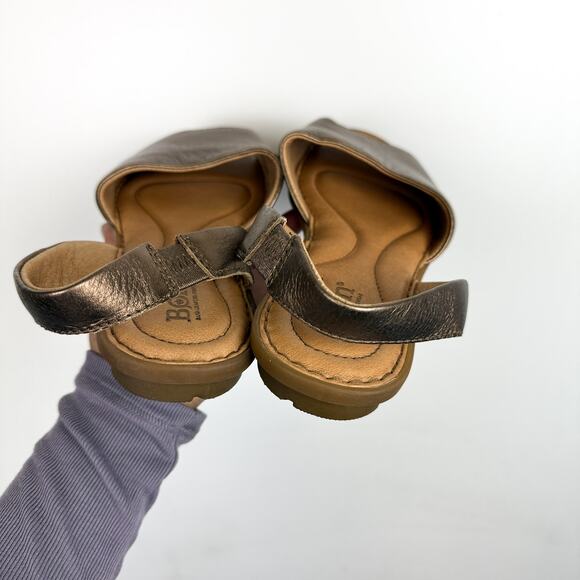 Born Womens Trang Metallic Gold Leather Slingback Sandals - 9 9M - Picture 2 of 10